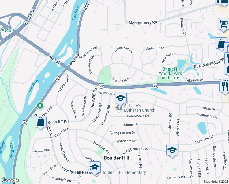 map of restaurants, bars, coffee shops, grocery stores, and more near 62 Fernwood Road in Montgomery