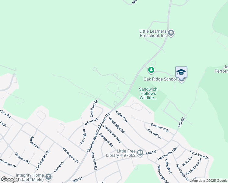 map of restaurants, bars, coffee shops, grocery stores, and more near 4 Terrapin Ridge in Sandwich