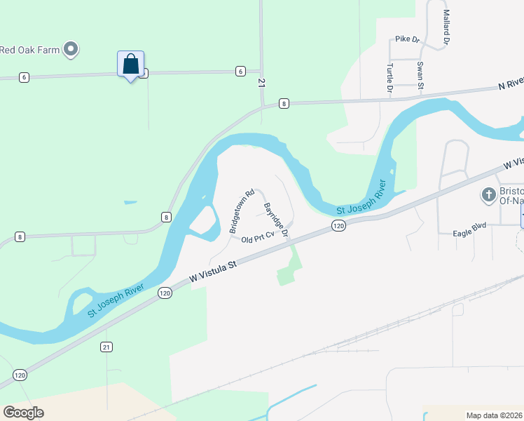 map of restaurants, bars, coffee shops, grocery stores, and more near 9688 Bayridge Drive in Bristol