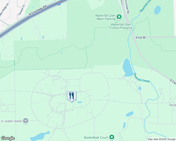 map of restaurants, bars, coffee shops, grocery stores, and more near 9700 South Cass Avenue in Lemont