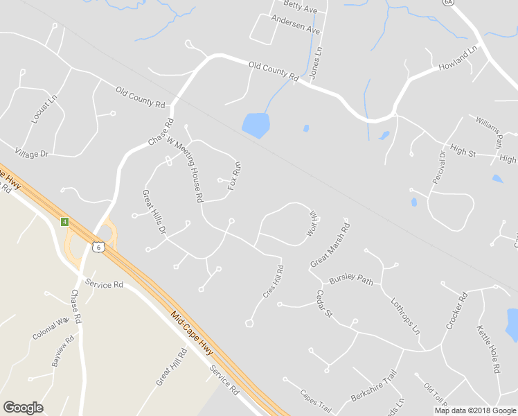 map of restaurants, bars, coffee shops, grocery stores, and more near 7 Wolf Hill in Sandwich