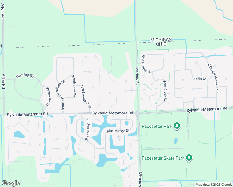 map of restaurants, bars, coffee shops, grocery stores, and more near 5865 Walnut Springs Road in Sylvania