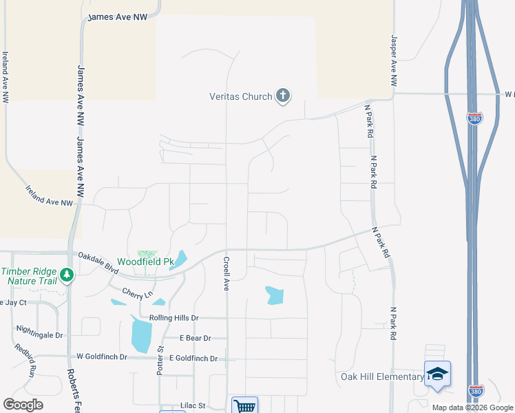 map of restaurants, bars, coffee shops, grocery stores, and more near 2940 James Avenue Northwest in Tiffin