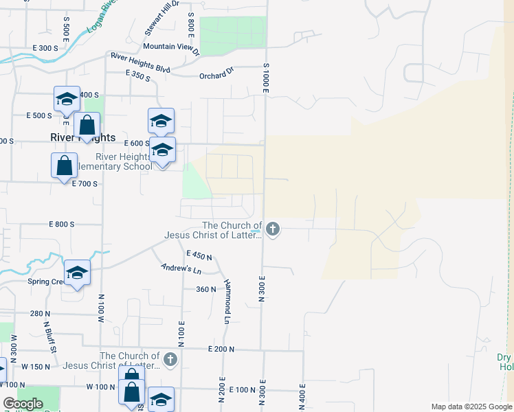 map of restaurants, bars, coffee shops, grocery stores, and more near 556 North 275 East in Providence