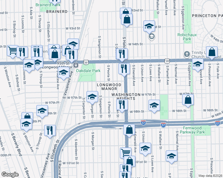 map of restaurants, bars, coffee shops, grocery stores, and more near in Chicago