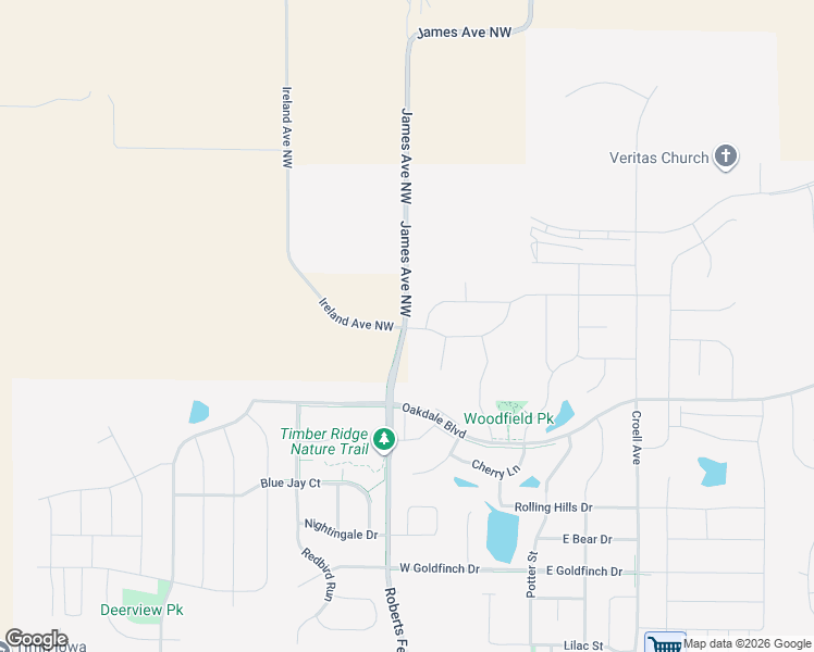 map of restaurants, bars, coffee shops, grocery stores, and more near 2964 James Avenue Northwest in Tiffin