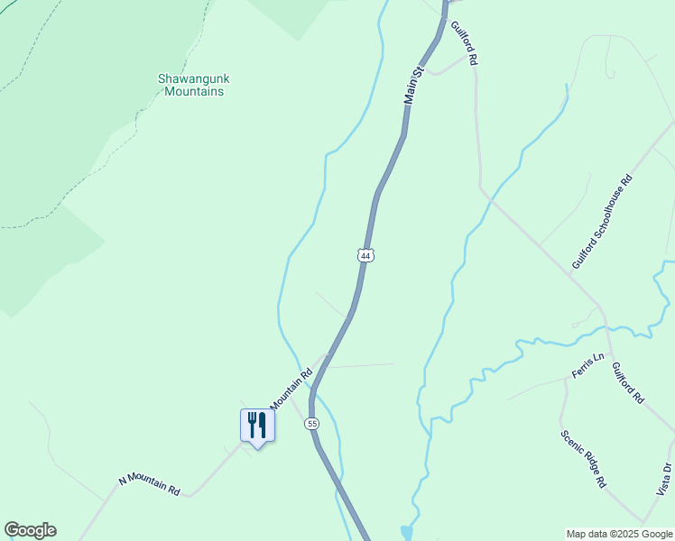 map of restaurants, bars, coffee shops, grocery stores, and more near 3028 Route 44 55 in Gardiner