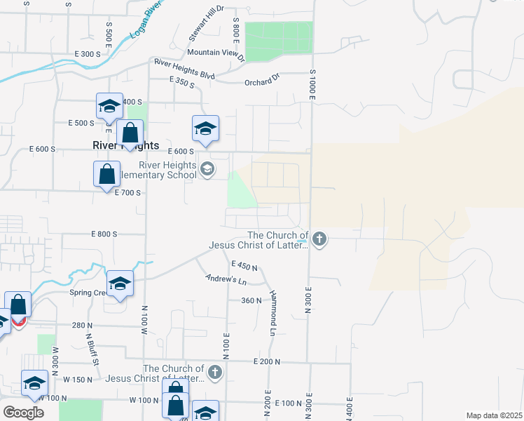 map of restaurants, bars, coffee shops, grocery stores, and more near 175 East 550 North in Providence