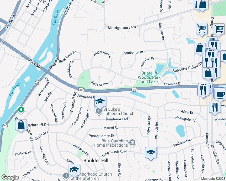 map of restaurants, bars, coffee shops, grocery stores, and more near in Montgomery