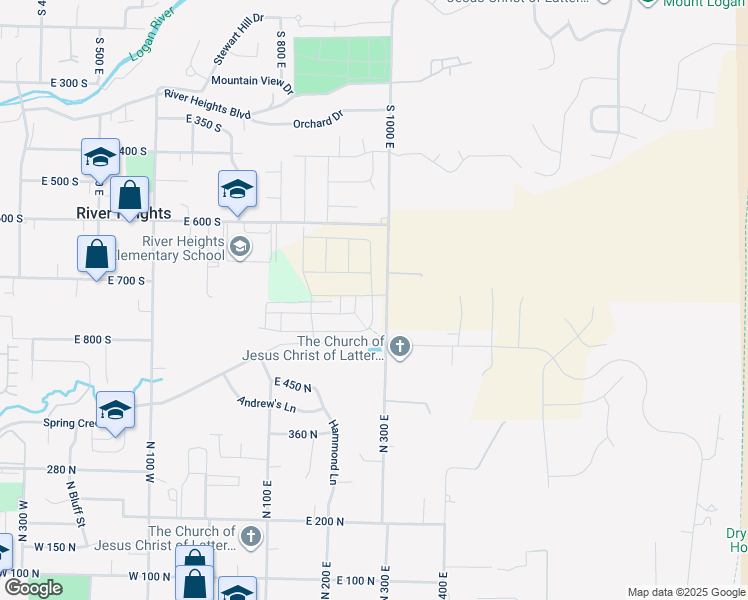map of restaurants, bars, coffee shops, grocery stores, and more near 687 South 1000 East in Providence