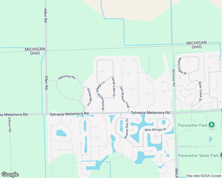 map of restaurants, bars, coffee shops, grocery stores, and more near 5949 Sarah Lake Drive in Sylvania