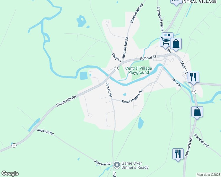map of restaurants, bars, coffee shops, grocery stores, and more near 10 Pickett Road in Plainfield