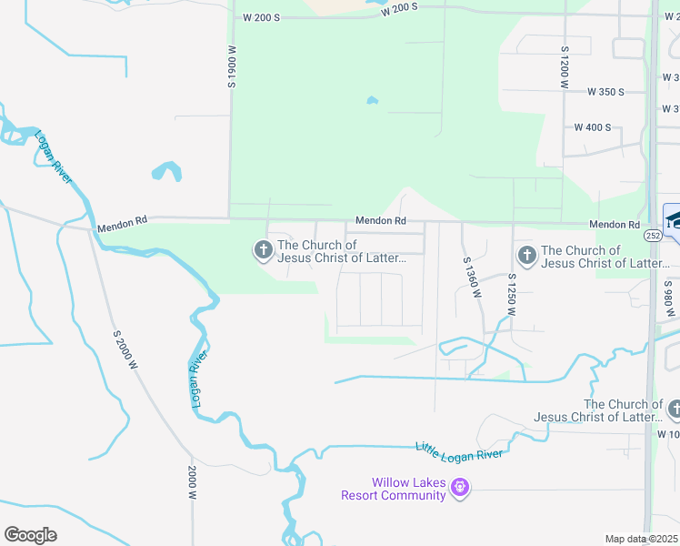 map of restaurants, bars, coffee shops, grocery stores, and more near South 1580 West in Logan
