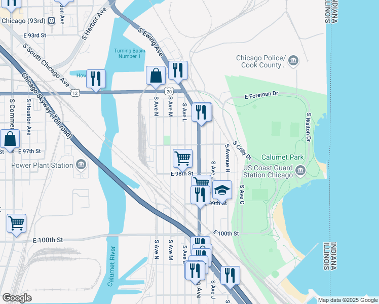 map of restaurants, bars, coffee shops, grocery stores, and more near in Chicago