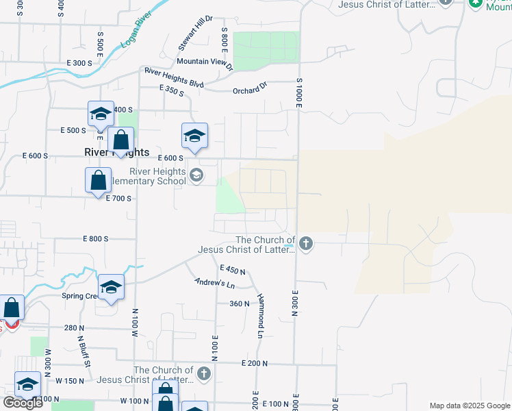 map of restaurants, bars, coffee shops, grocery stores, and more near 201 East 580 North in Providence