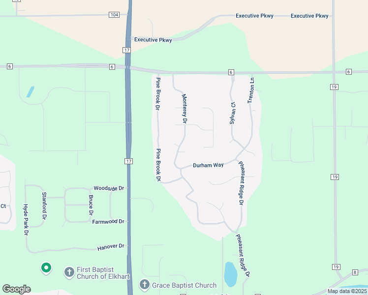 map of restaurants, bars, coffee shops, grocery stores, and more near 53360 Monterey Dr in Bristol