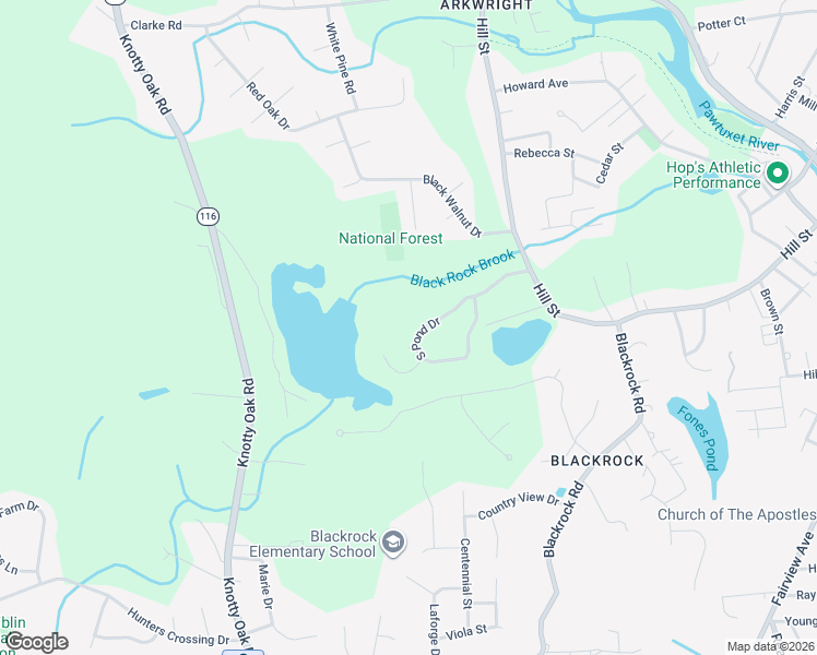 map of restaurants, bars, coffee shops, grocery stores, and more near 21 South Pond Drive in Coventry