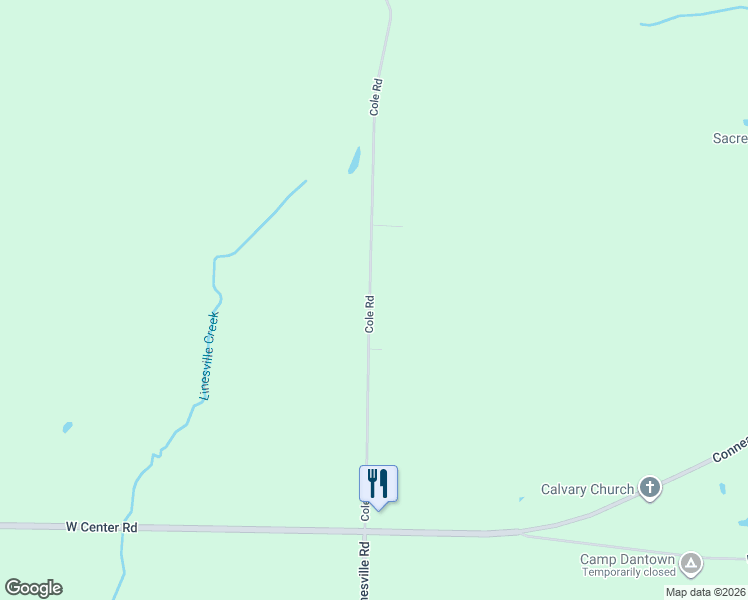 map of restaurants, bars, coffee shops, grocery stores, and more near 33096 Cole Road in Conneautville