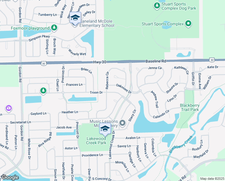 map of restaurants, bars, coffee shops, grocery stores, and more near 2824 Troon Drive in Montgomery