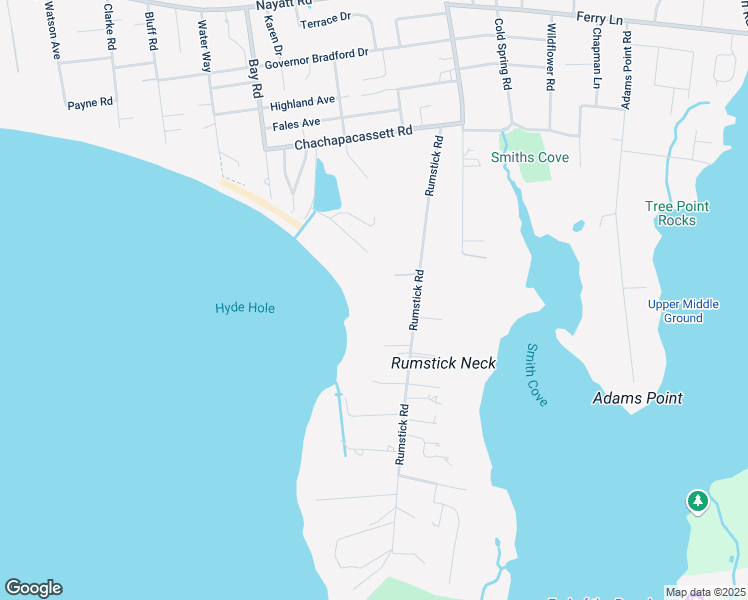 map of restaurants, bars, coffee shops, grocery stores, and more near 255 Rumstick Road in Barrington