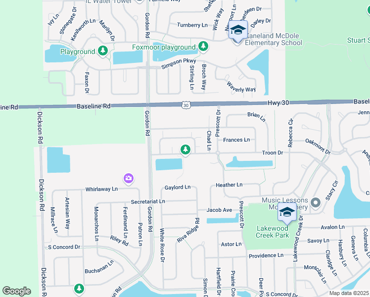 map of restaurants, bars, coffee shops, grocery stores, and more near 3046 Troon Drive in Montgomery