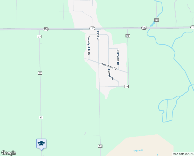 map of restaurants, bars, coffee shops, grocery stores, and more near 53423 Pine Drive in Middlebury