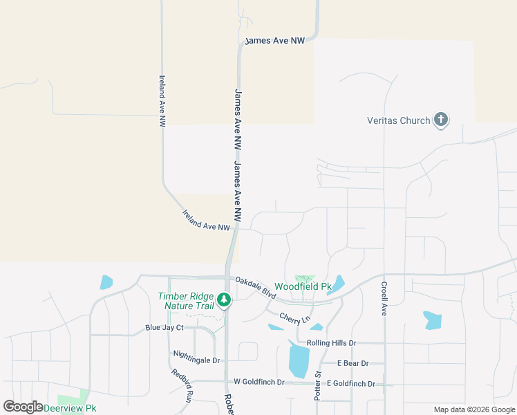 map of restaurants, bars, coffee shops, grocery stores, and more near 2964 James Avenue Northwest in Tiffin