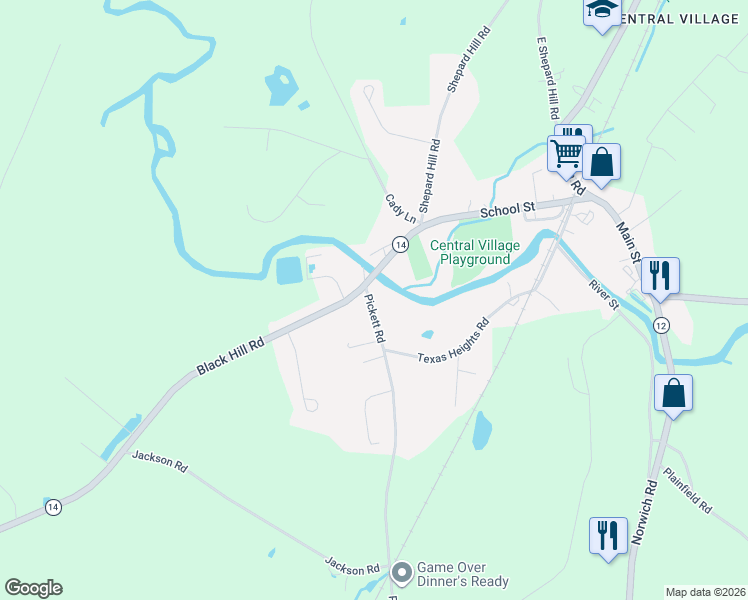 map of restaurants, bars, coffee shops, grocery stores, and more near 10 Pickett Road in Plainfield