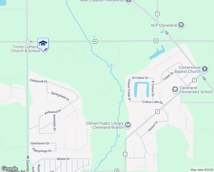 map of restaurants, bars, coffee shops, grocery stores, and more near 53331 Old Farm Rd in Elkhart
