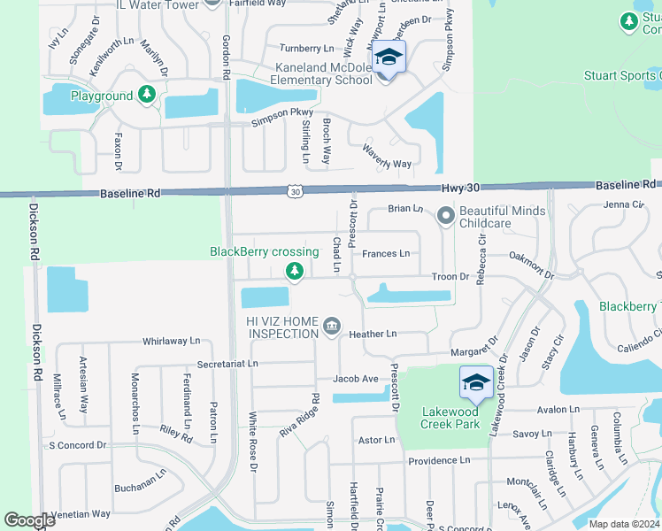 map of restaurants, bars, coffee shops, grocery stores, and more near 2149 Chad Lane in Montgomery