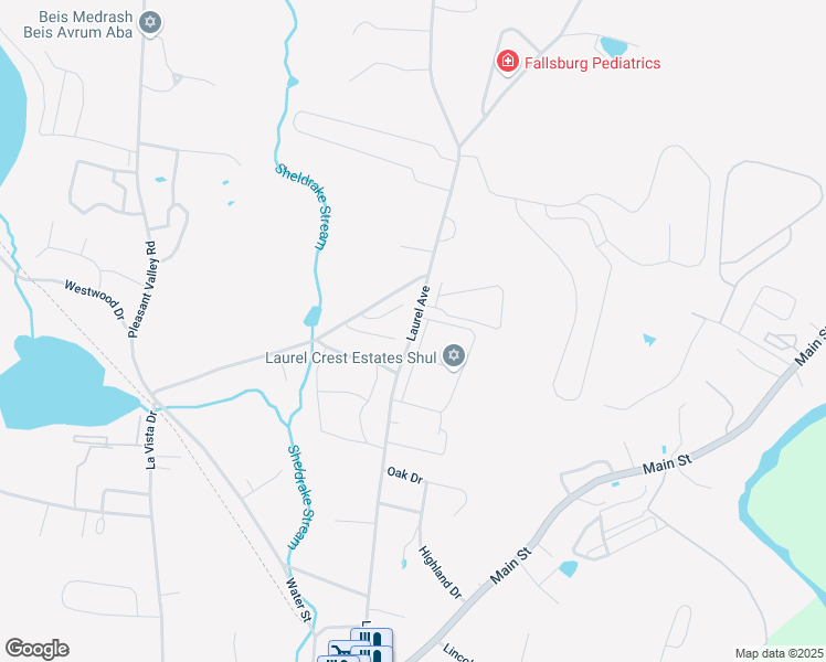 map of restaurants, bars, coffee shops, grocery stores, and more near 23 Beverly Drive in South Fallsburg