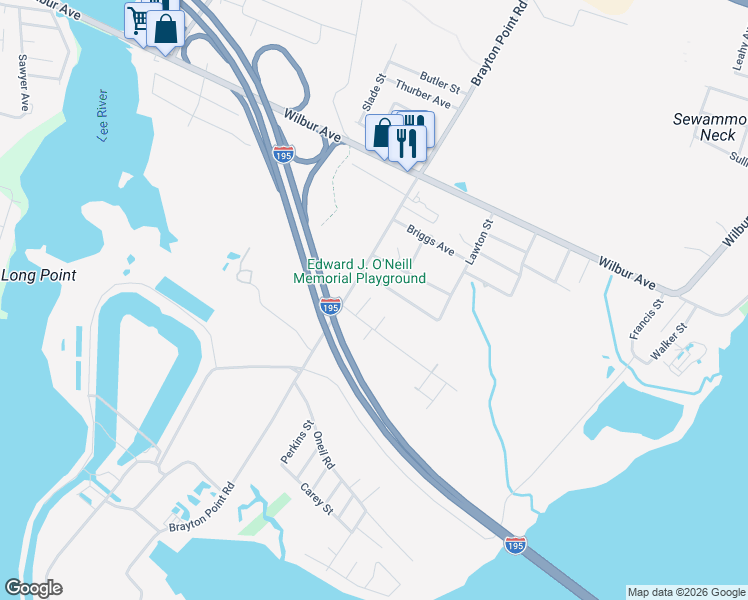 map of restaurants, bars, coffee shops, grocery stores, and more near 56 Albany Street in Somerset