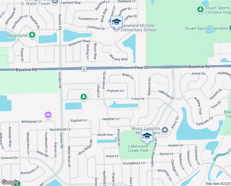 map of restaurants, bars, coffee shops, grocery stores, and more near 2866 Troon Drive in Montgomery