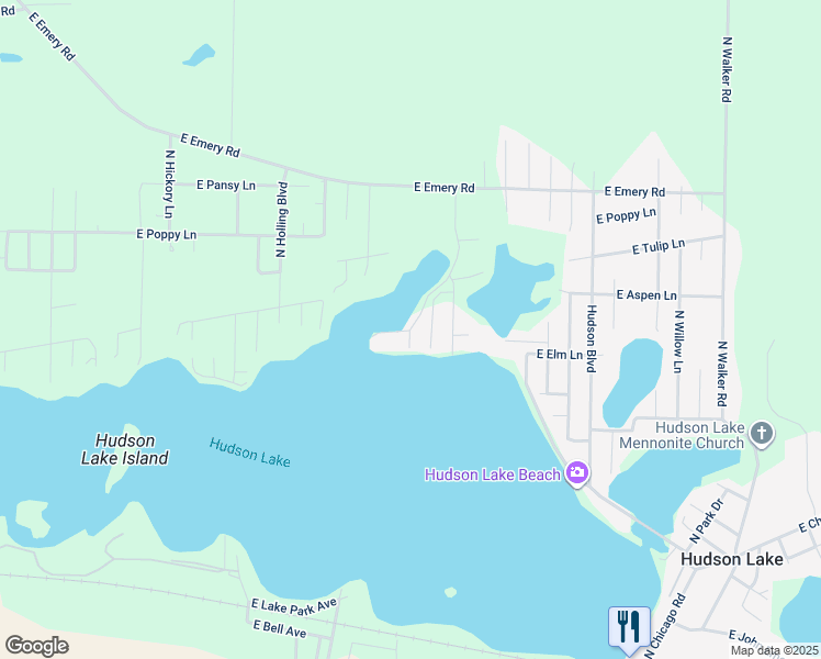 map of restaurants, bars, coffee shops, grocery stores, and more near 7763 E East Park Ln in New Carlisle