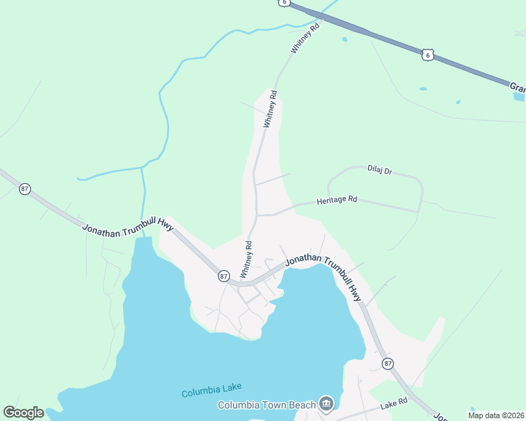 map of restaurants, bars, coffee shops, grocery stores, and more near 50 Whitney Road in Columbia