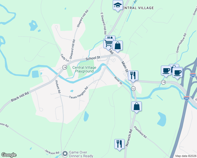 map of restaurants, bars, coffee shops, grocery stores, and more near 8 Texas Heights Road in Plainfield