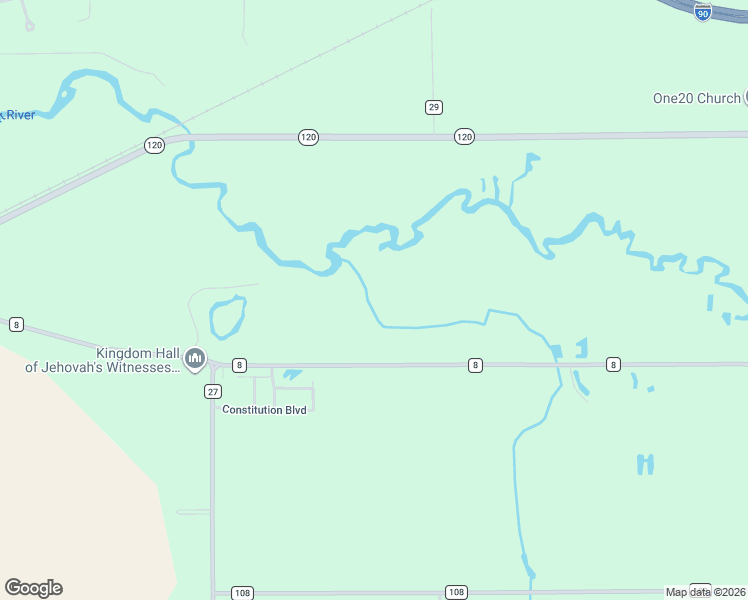 map of restaurants, bars, coffee shops, grocery stores, and more near 16611 County Road 8 in Bristol