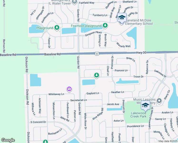 map of restaurants, bars, coffee shops, grocery stores, and more near 3074 Troon Drive in Oswego