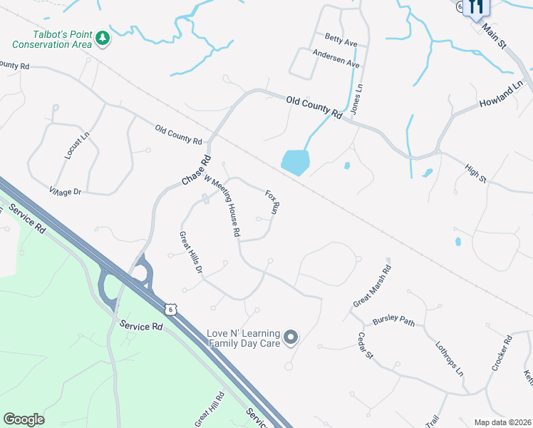 map of restaurants, bars, coffee shops, grocery stores, and more near 19 Fox Run in Sandwich