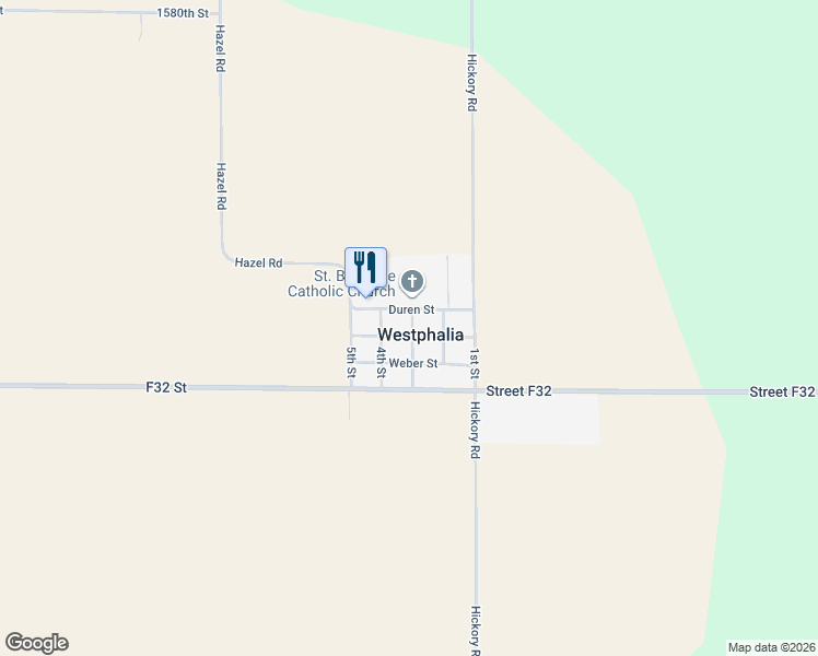 map of restaurants, bars, coffee shops, grocery stores, and more near in Westphalia