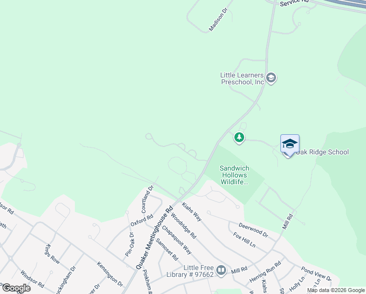 map of restaurants, bars, coffee shops, grocery stores, and more near 17 Osprey Lane in Sandwich