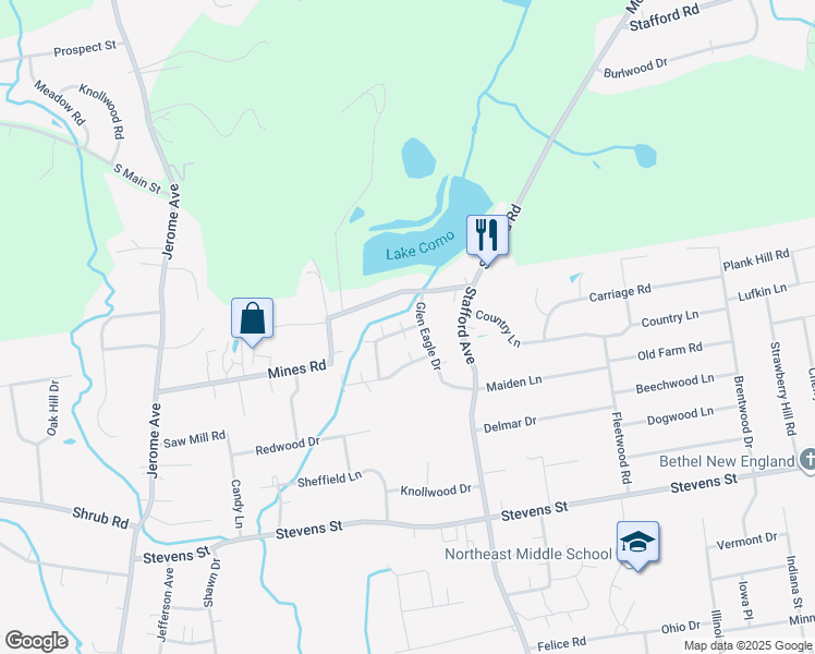 map of restaurants, bars, coffee shops, grocery stores, and more near 66 Laird Drive in Bristol