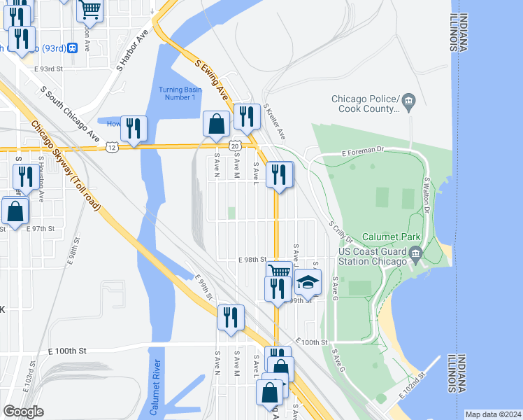 map of restaurants, bars, coffee shops, grocery stores, and more near in Chicago