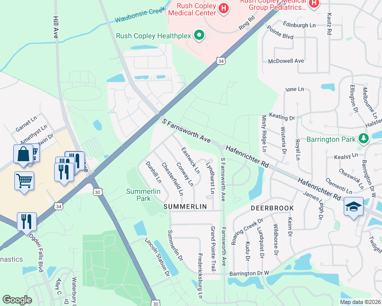 map of restaurants, bars, coffee shops, grocery stores, and more near in Aurora