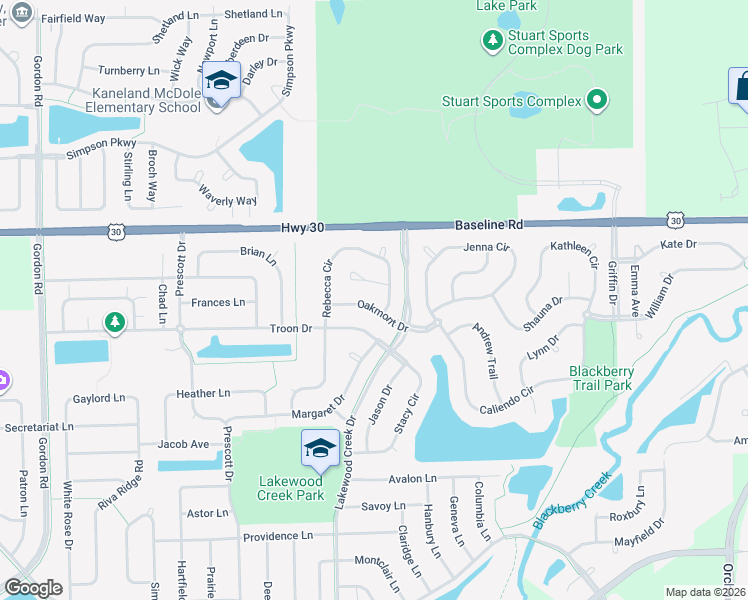 map of restaurants, bars, coffee shops, grocery stores, and more near 2813 Oakmont Drive in Montgomery