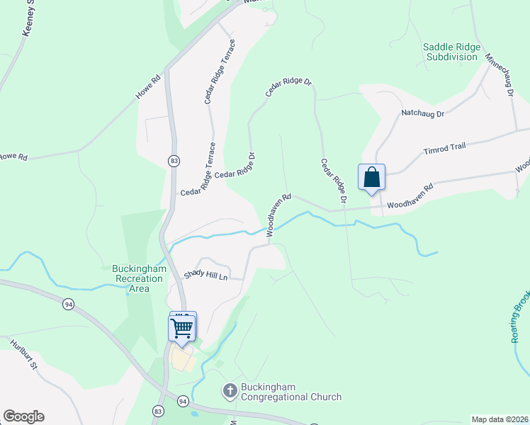 map of restaurants, bars, coffee shops, grocery stores, and more near 39 Woodhaven Road in Glastonbury