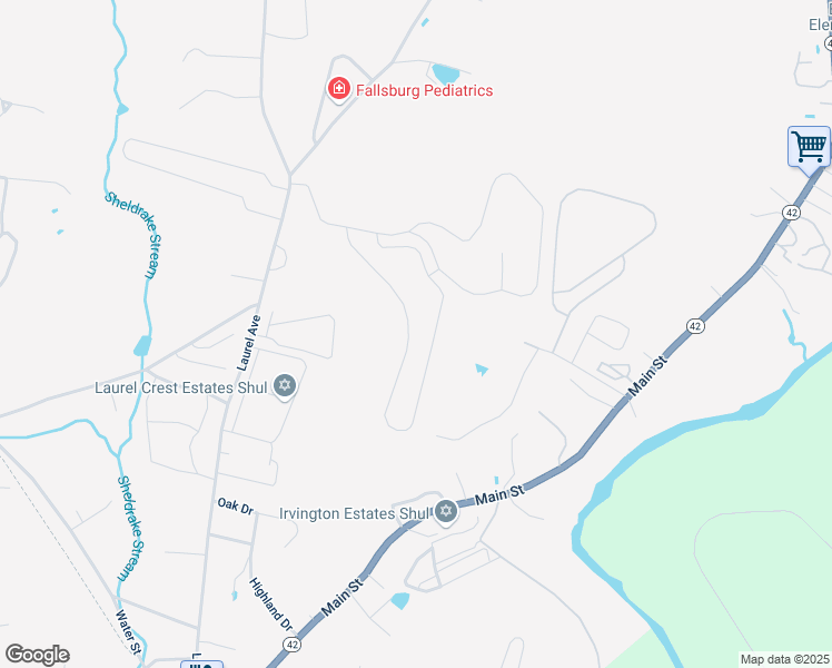 map of restaurants, bars, coffee shops, grocery stores, and more near 169 Grove Circle in Fallsburg