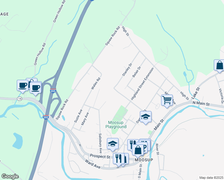 map of restaurants, bars, coffee shops, grocery stores, and more near 199 Church Street in Plainfield