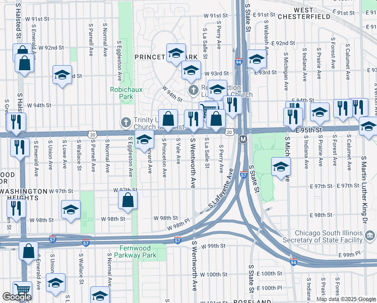 map of restaurants, bars, coffee shops, grocery stores, and more near in Chicago