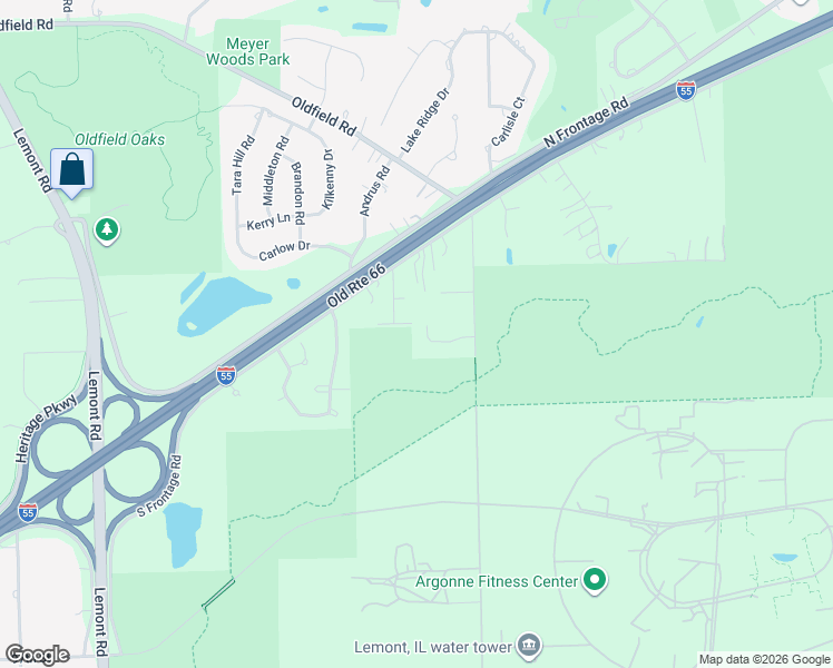 map of restaurants, bars, coffee shops, grocery stores, and more near 10S487 Ernest Street in Darien